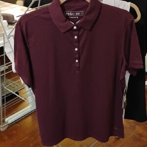 Lady Hagen Maroon Hydro-Dri Polo Golf Soft Large NEW